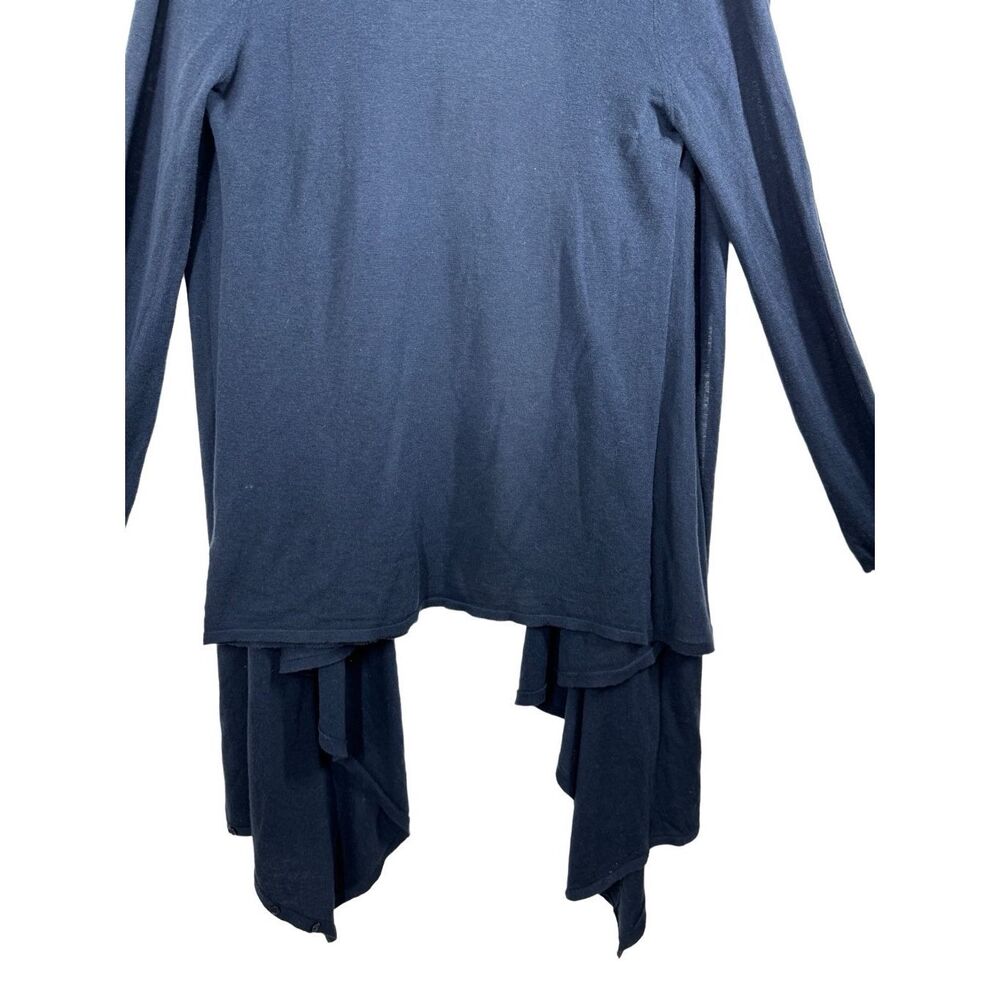 Alice + Olivia Blue Long Sleeve Wrap Cardigan Sweater Size M Asymmetrical Wool - Picture 8 of 14